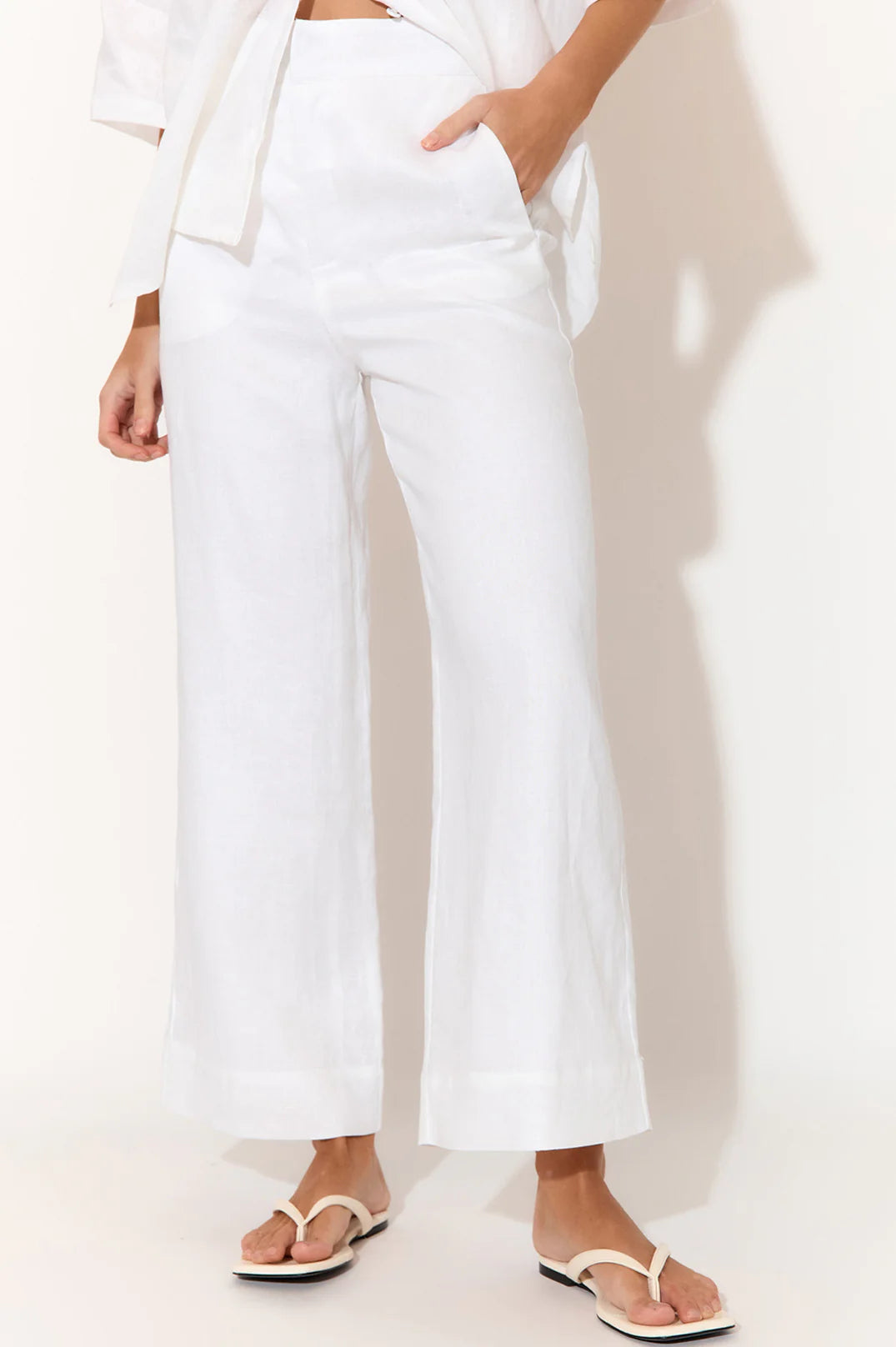 Mill & Hide - adorne - Nisha Cropped Linen Pant White