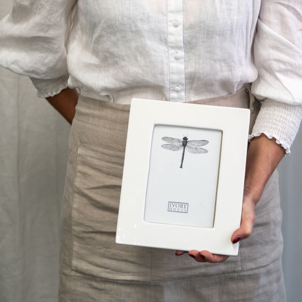 White Ceramic Photo Frame - 5 x 7