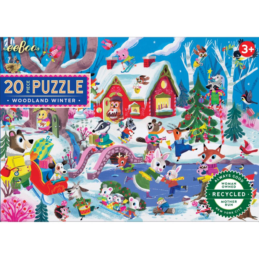 Mill & Hide - Bobangles - eeBoo - 20pc Puzzle - Woodland Winter