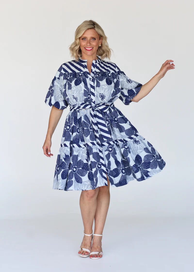 Rebecca Floral Stripes Dress