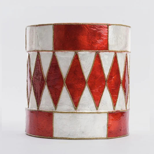 Checker Capiz Drum - Red