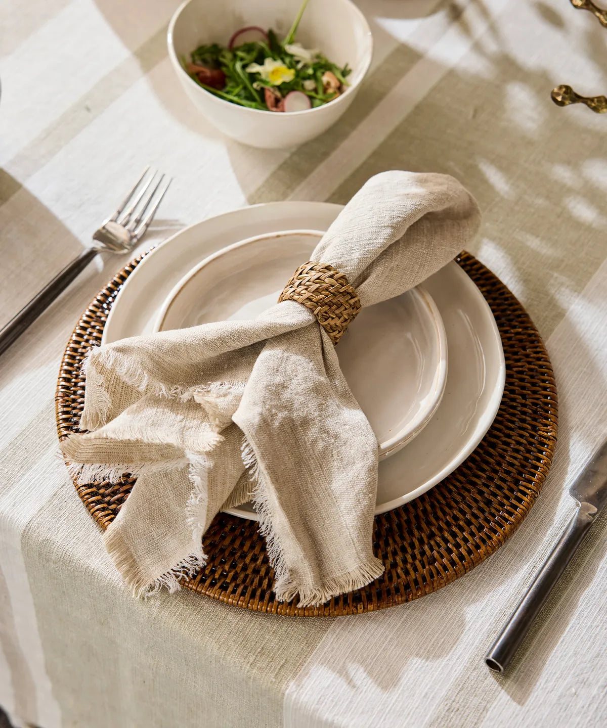 Stripe Linen Napkin - 4 Pc