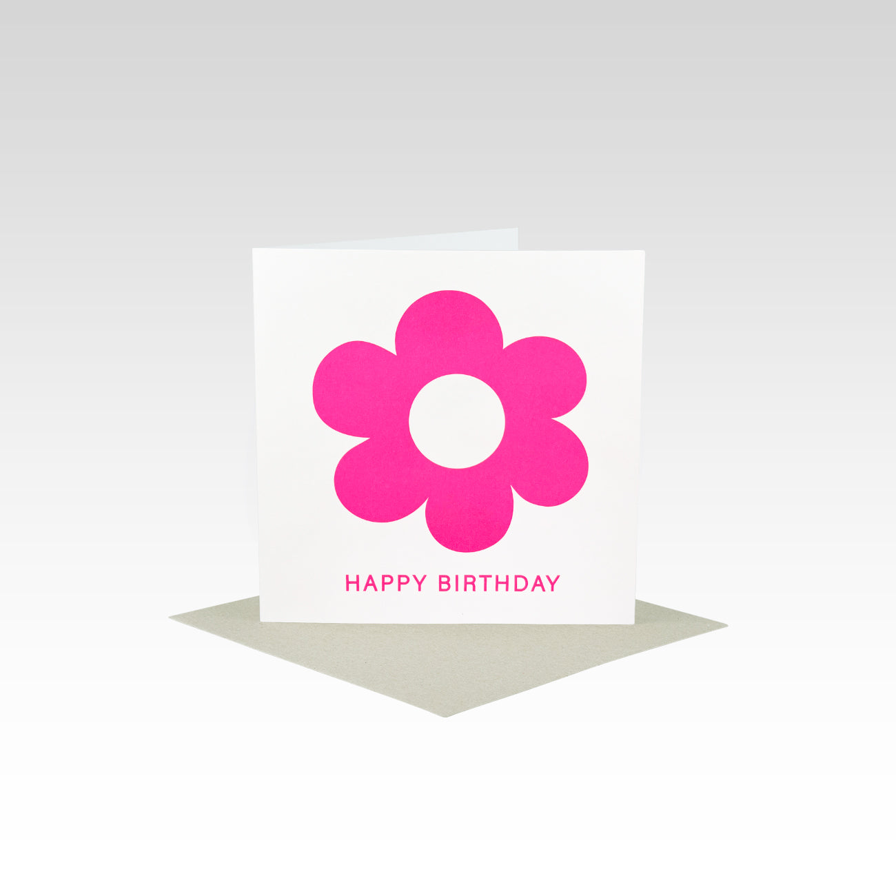 Mill & Hide - Rhicreative - Mini Card - Fluoro Pink Flower Birthday