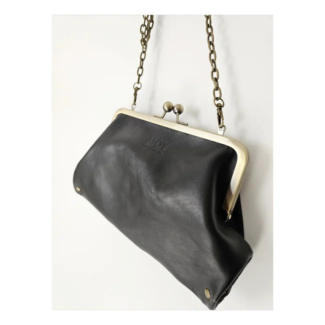Mosaic Leather Handbag - Black