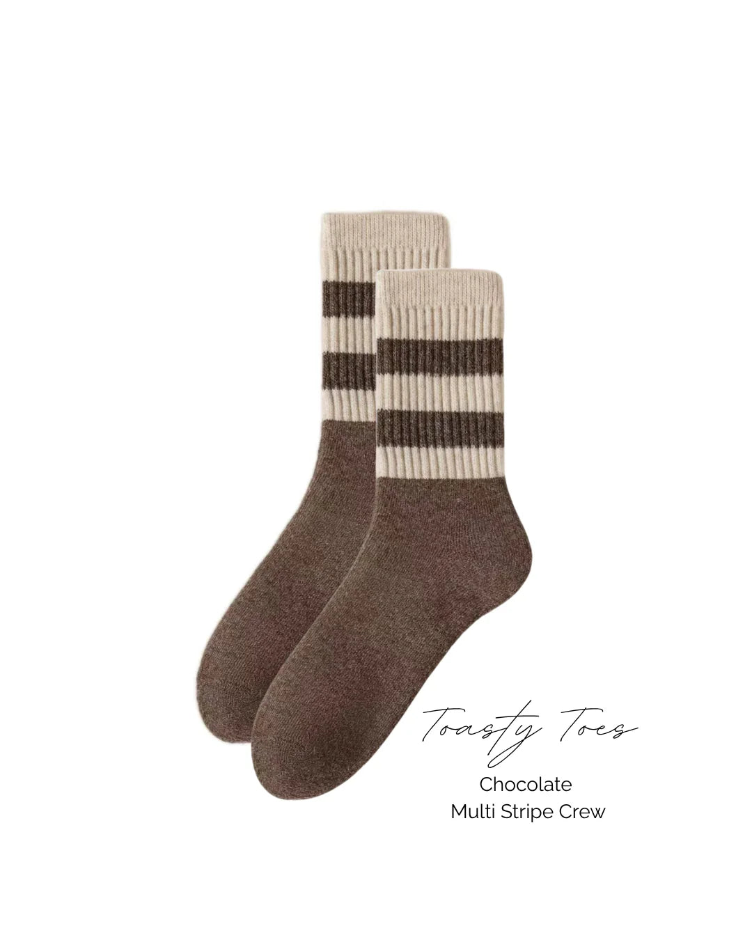 Tasty Toes Woollen Ribbed Crew Socks