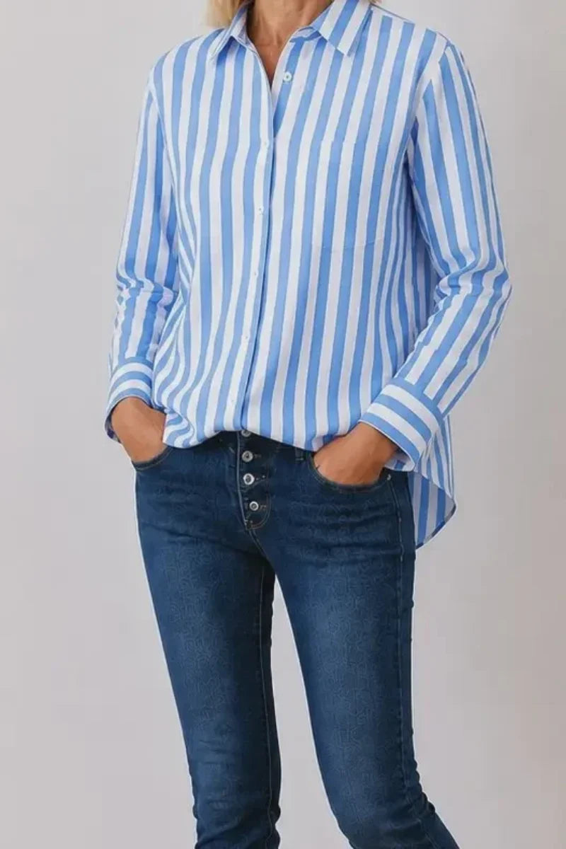 Mila Stripe Shirt - Blue &amp; White