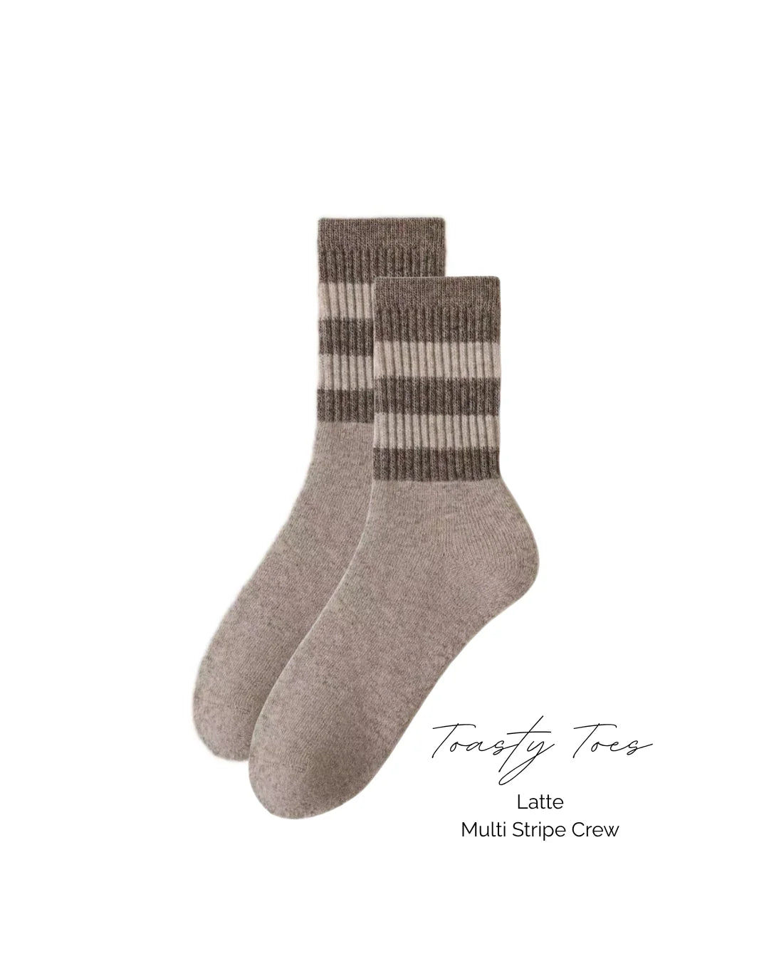 Tasty Toes Woollen Ribbed Crew Socks