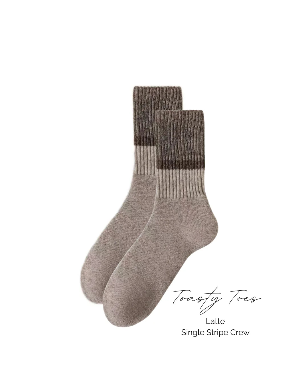 Tasty Toes Woollen Ribbed Crew Socks