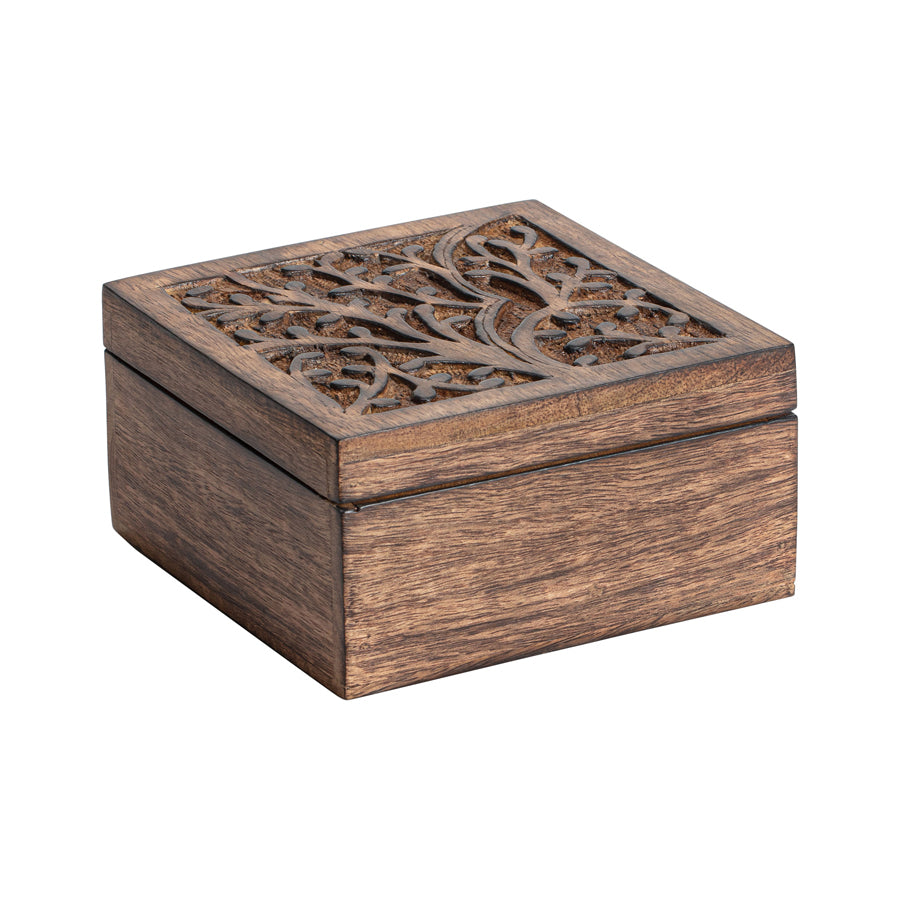 Mill & Hide - Want + Home- Handcrafted Square Tree of Life Box