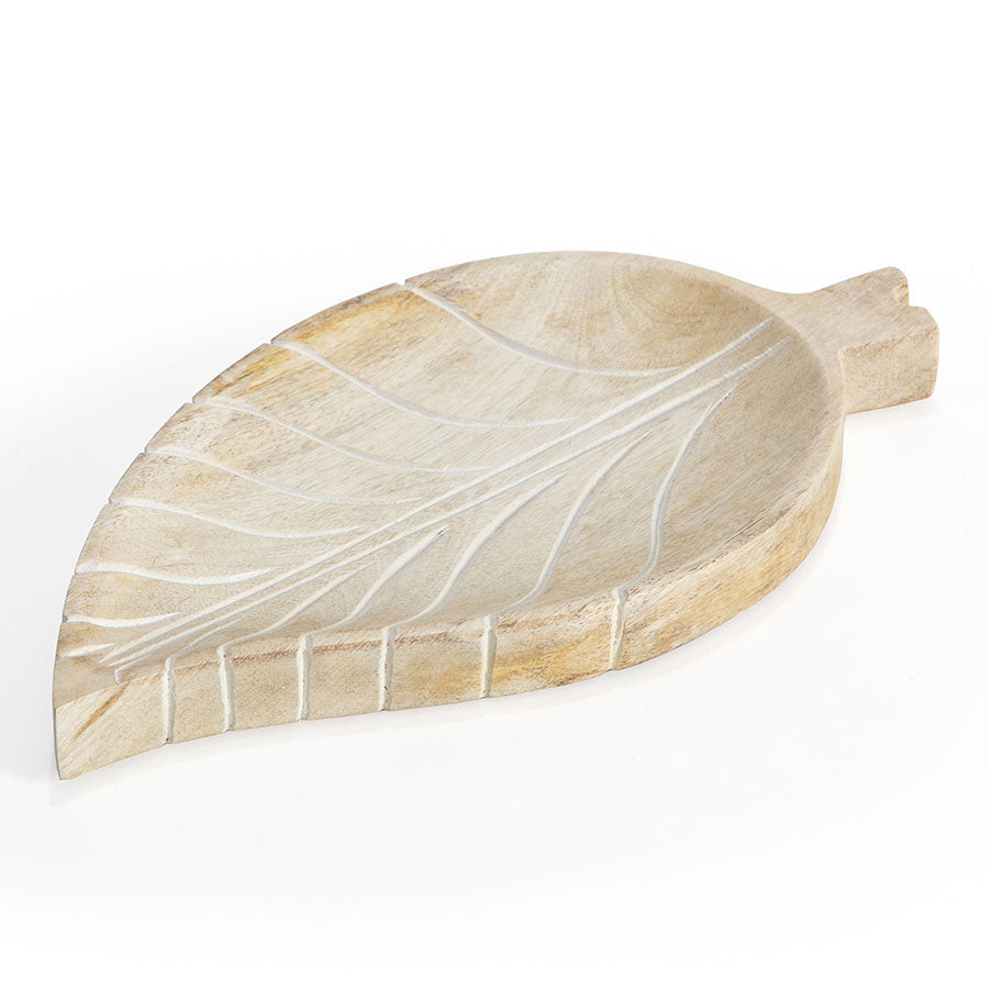 Mill & Hide - Want + Home- Handcarved Leaf Shape Tray