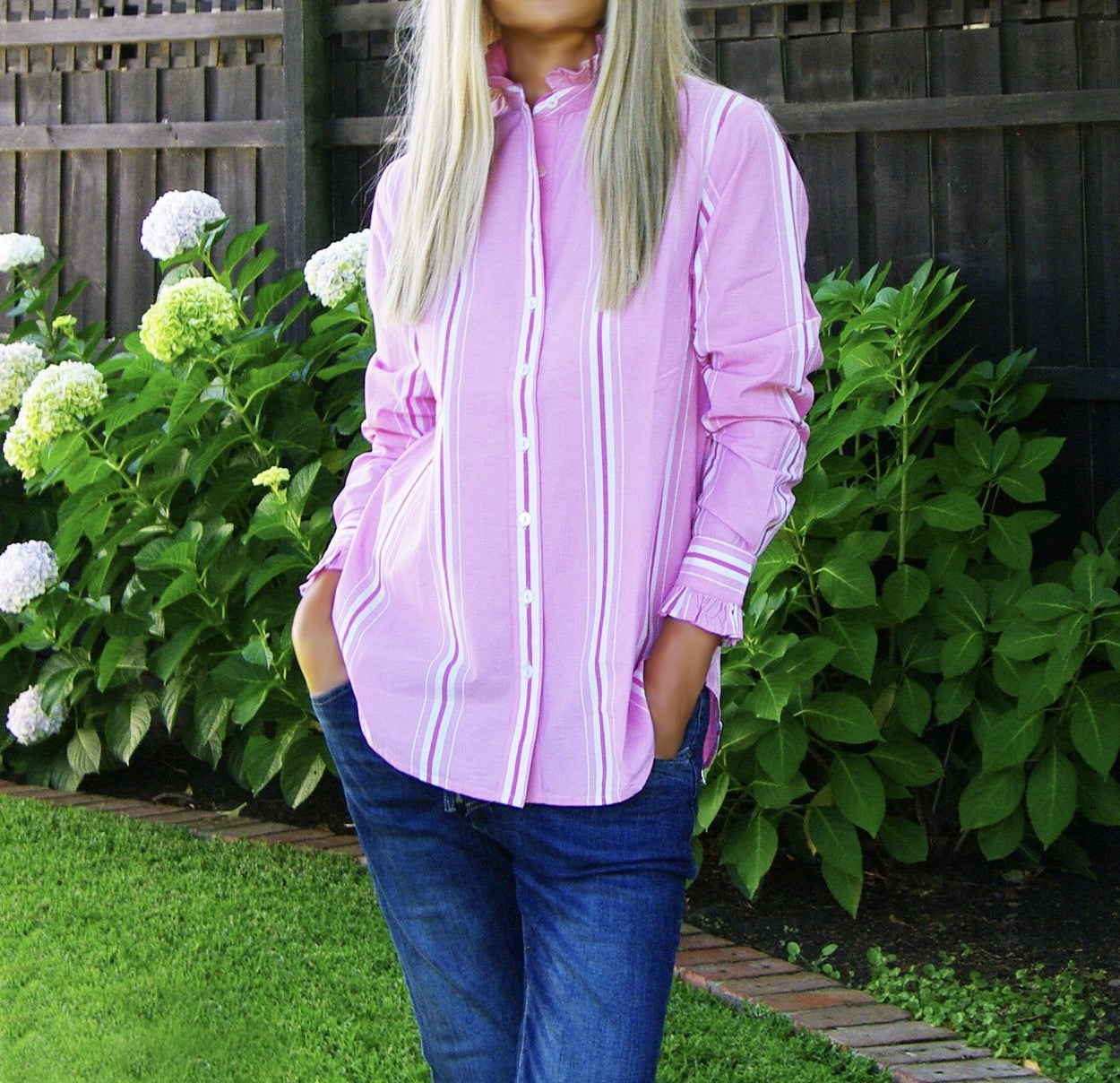 Maple Shirt - Pink Sherbet Stripe