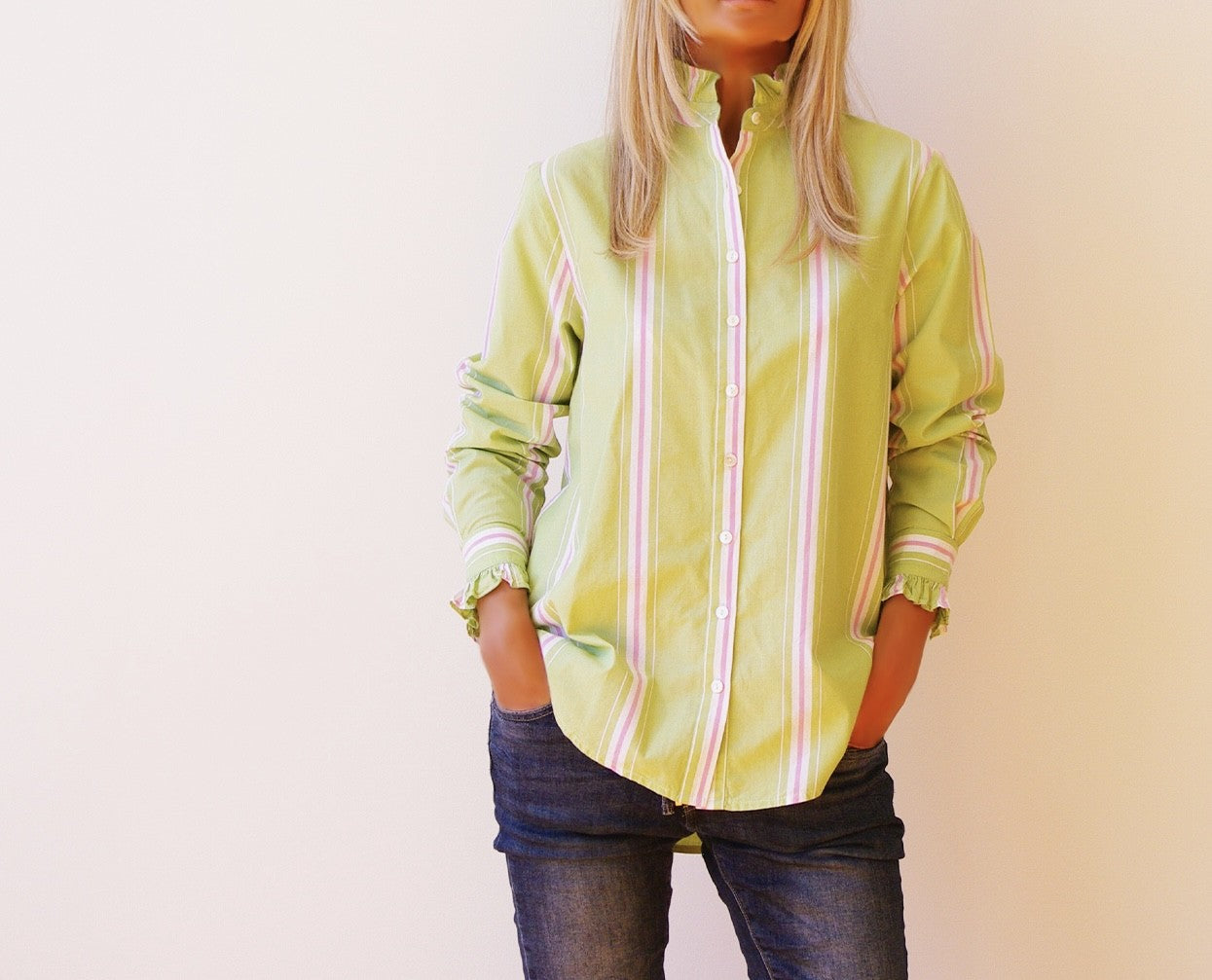 Maple Shirt - Pistachio Stripe