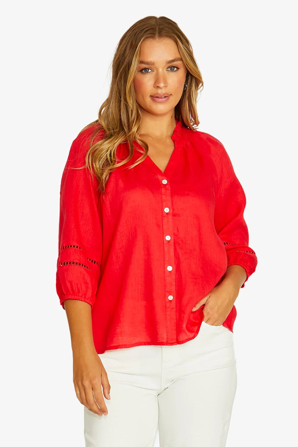 Trim Detail Top - Chilli