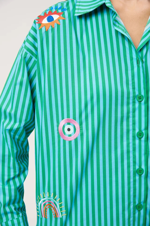 Mykonos Stripe Shirt - Green