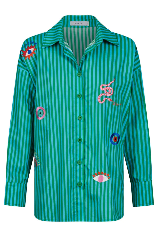 Mykonos Stripe Shirt - Green