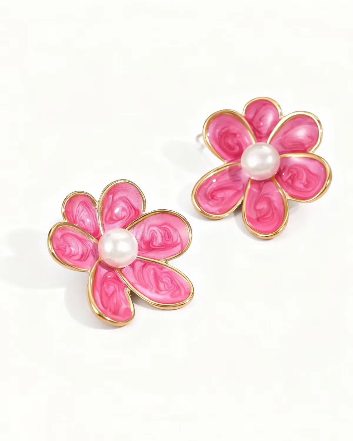 Bronte Enamel Flower Stud Earrings