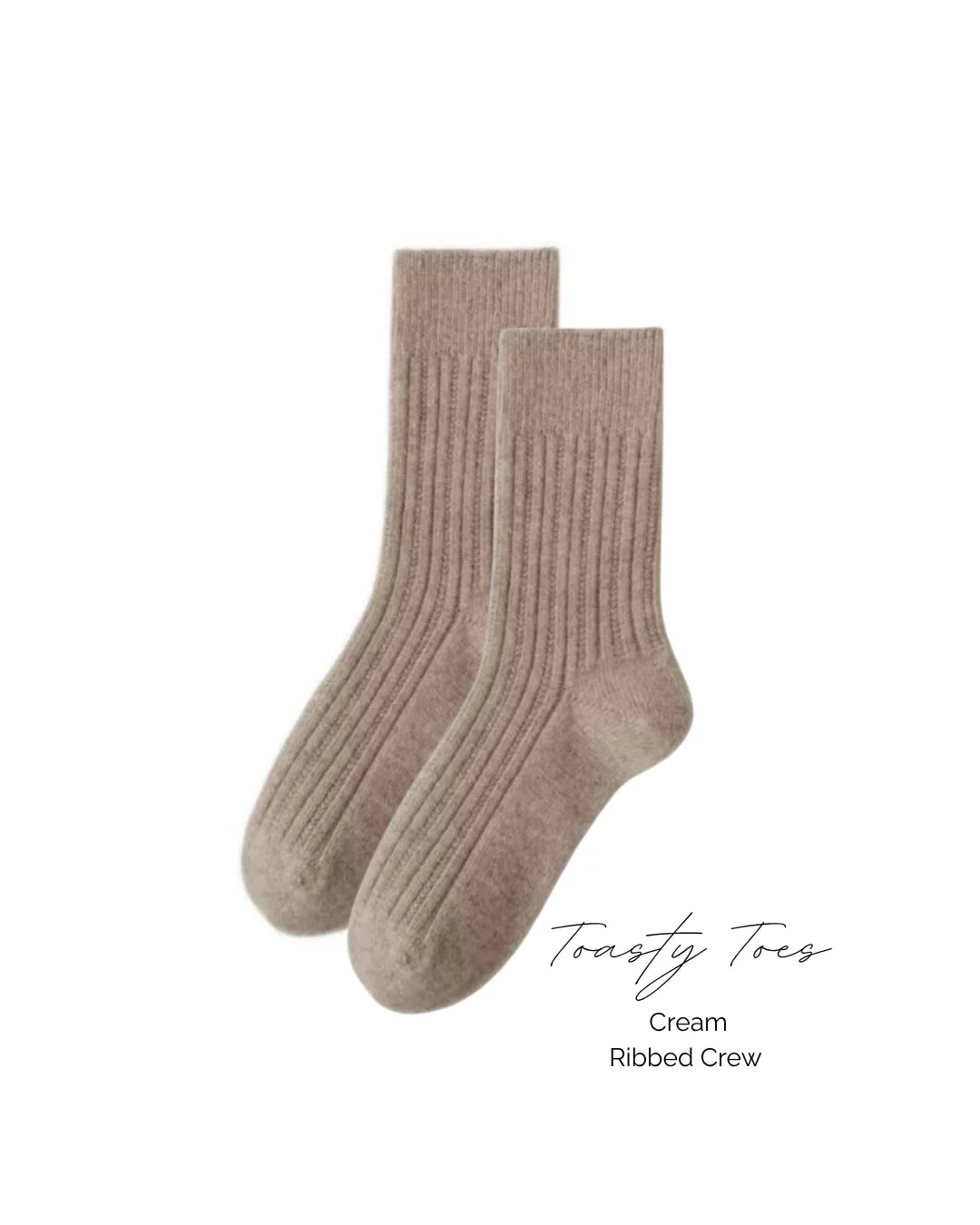 Tasty Toes Woollen Ribbed Crew Socks