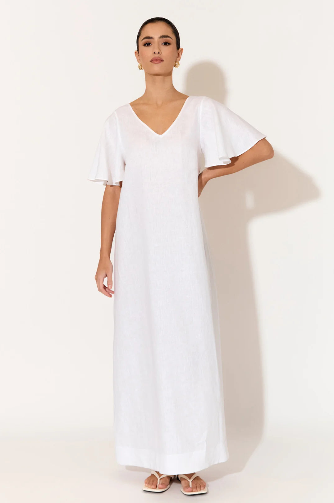 Mill & Hide - adorne - Theo Linen Maxi Dress White