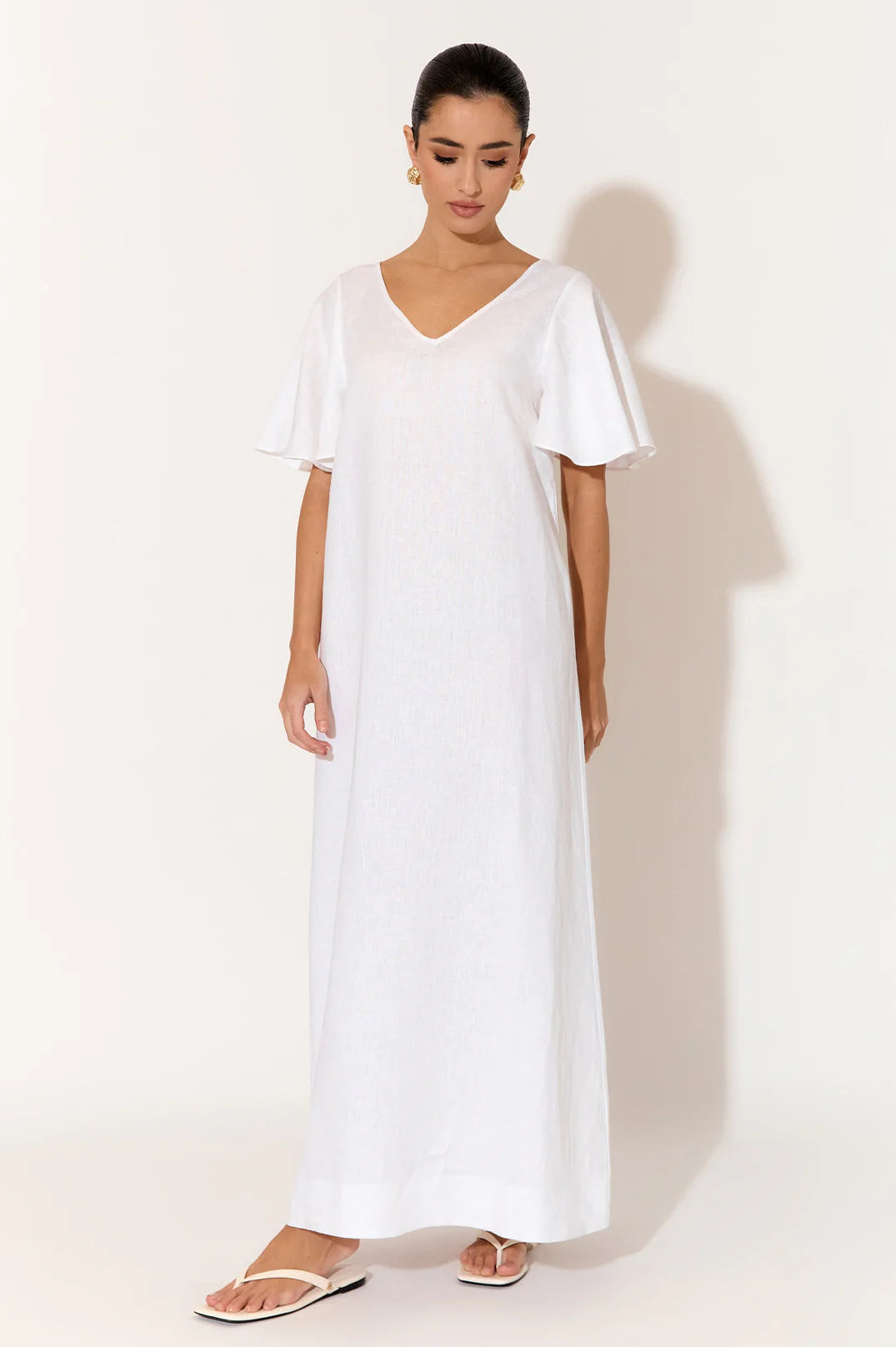 Mill & Hide - adorne - Theo Linen Maxi Dress White
