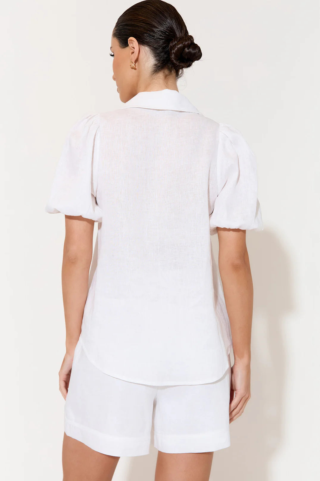 Mill & Hide - adorne - Kate Linen Short Sleeve Shirt White