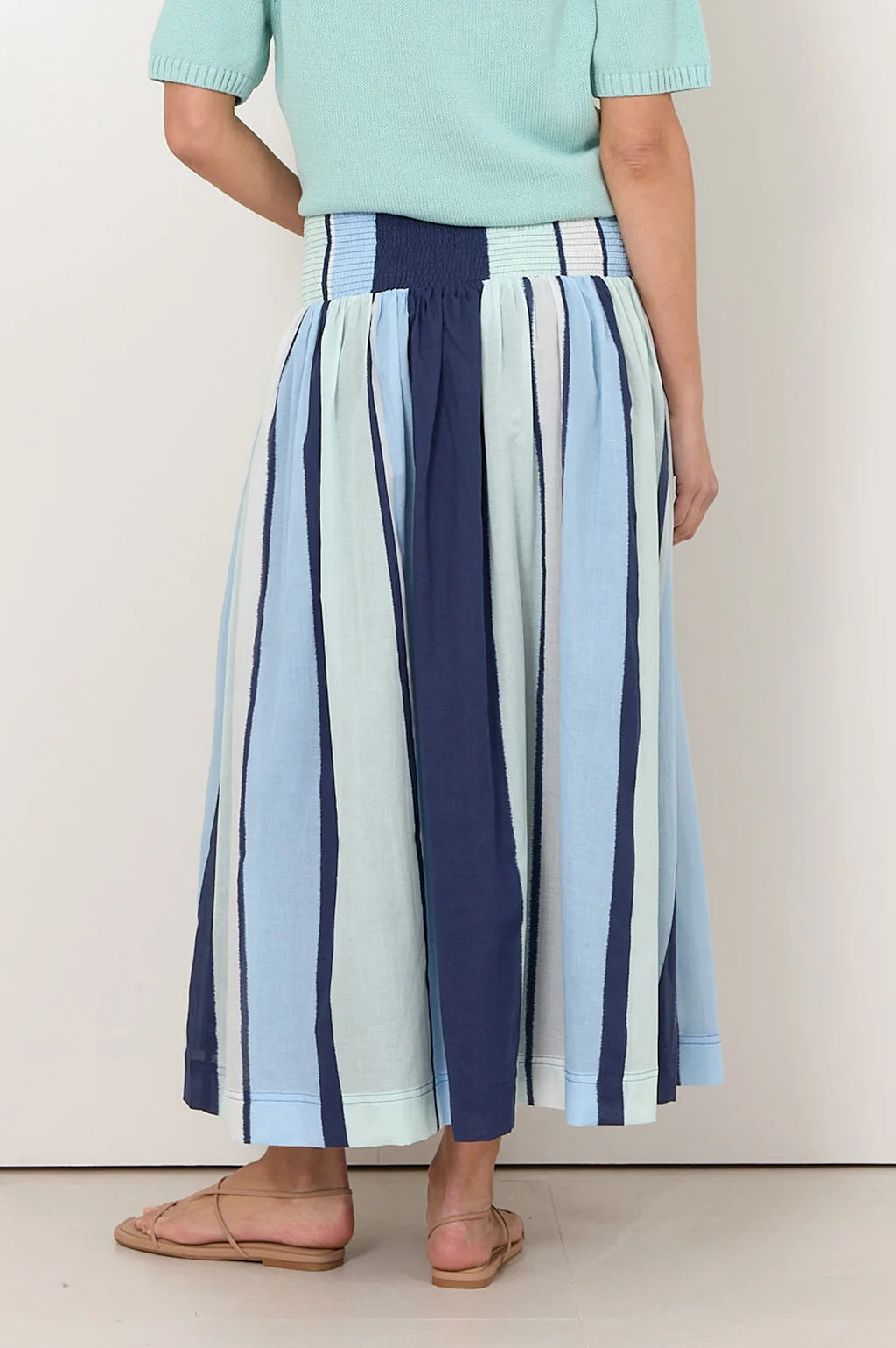 Briar Shirred Waist Maxi Skirt - Stripe