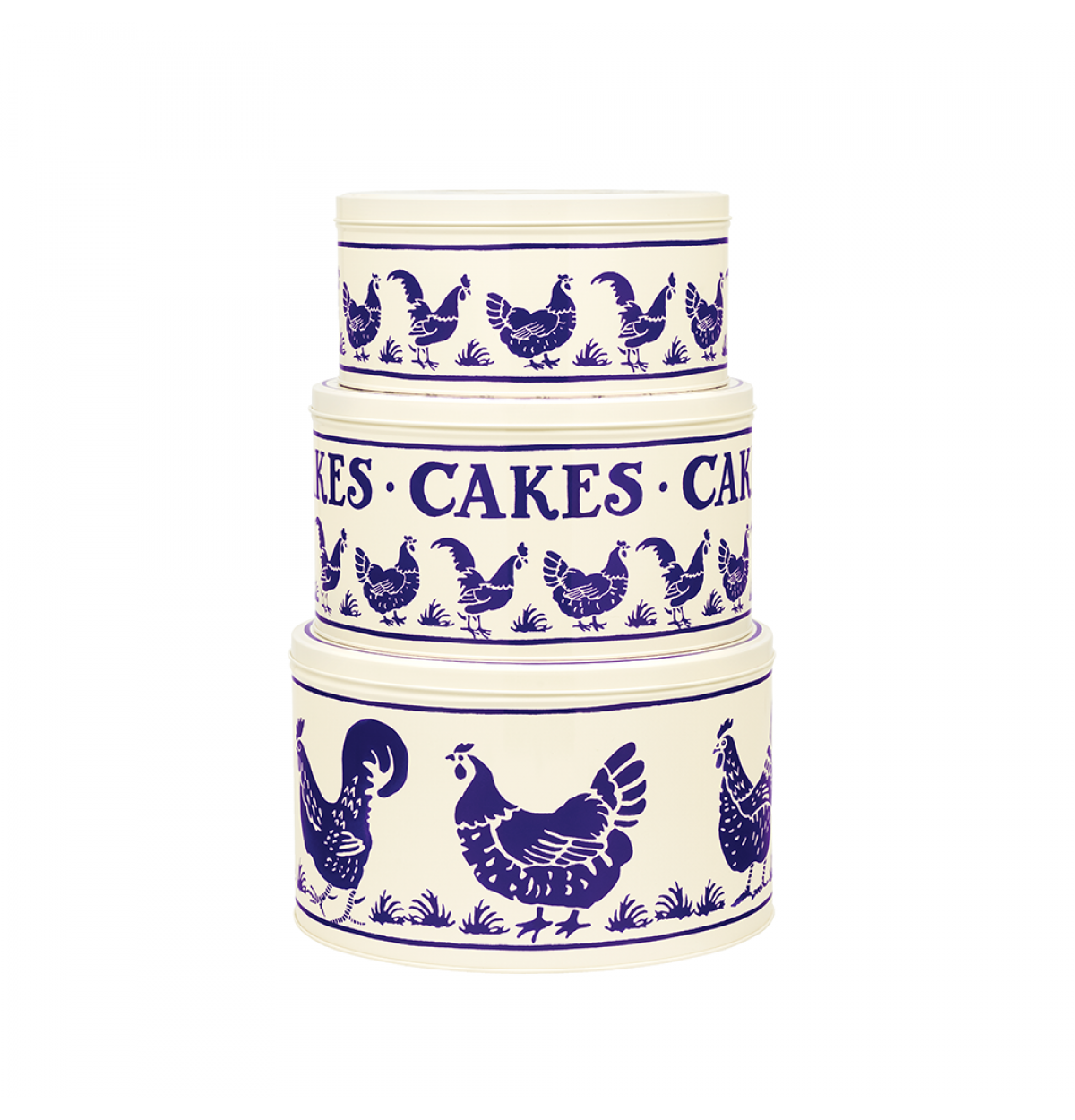 Blue Hens Round Cake Tins Set of 3
