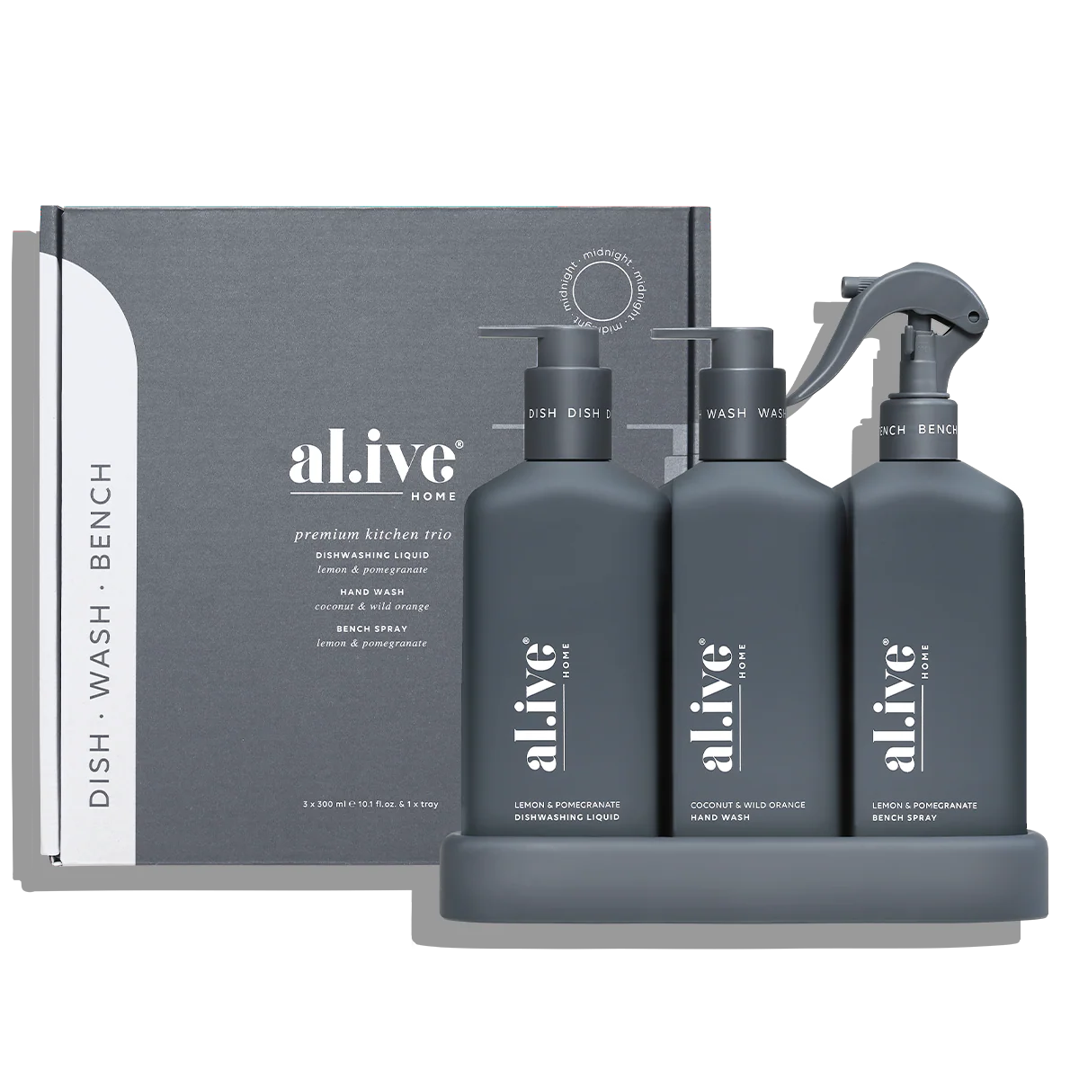 al.ive body - Kitchen Trio - Lemon Myrtle & Pomegranate + Coconut & Wild Orange