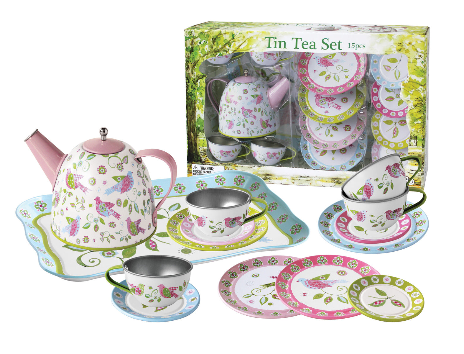 Mill & Hide - Eleganter - Bird Design Tin Tea Set