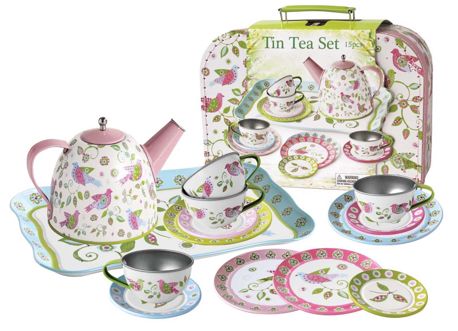 Mill & Hide - Eleganter - Bird Tin Tea Set in Suitcase