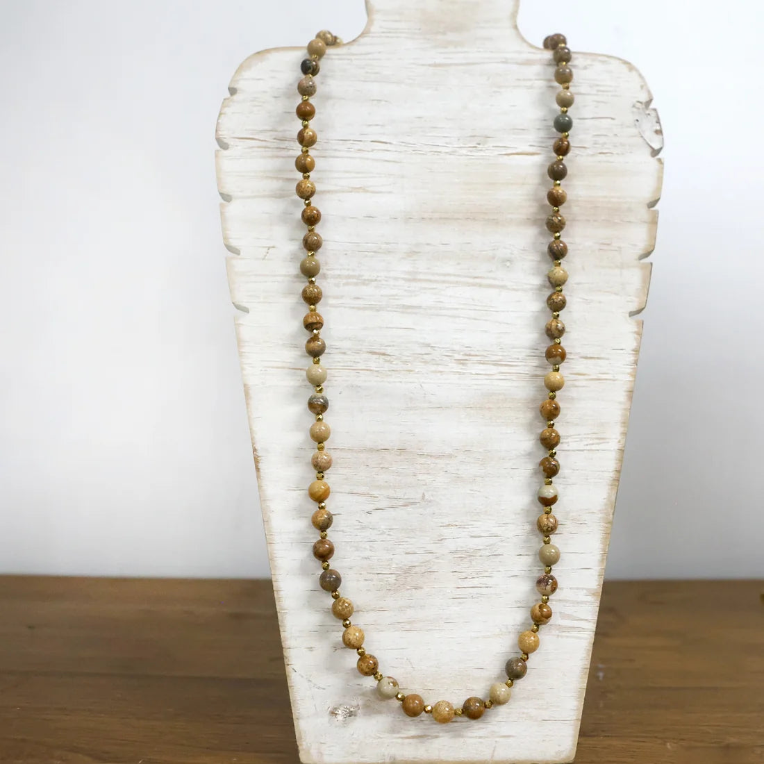 Wood Long Necklace