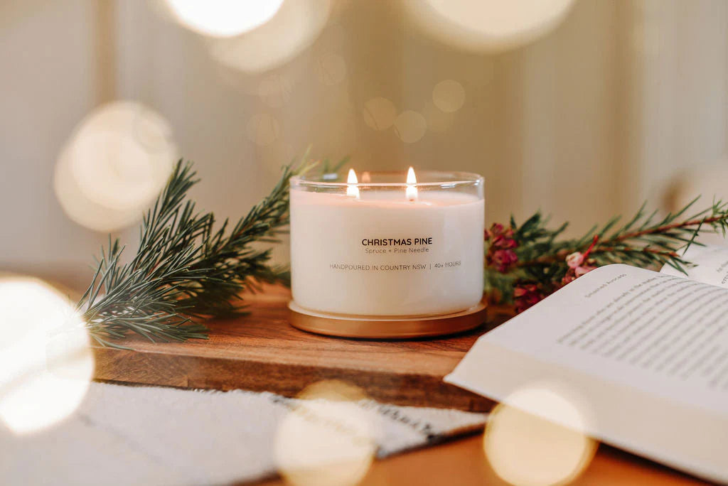 Christmas Pine Gold Lid Soy Candle