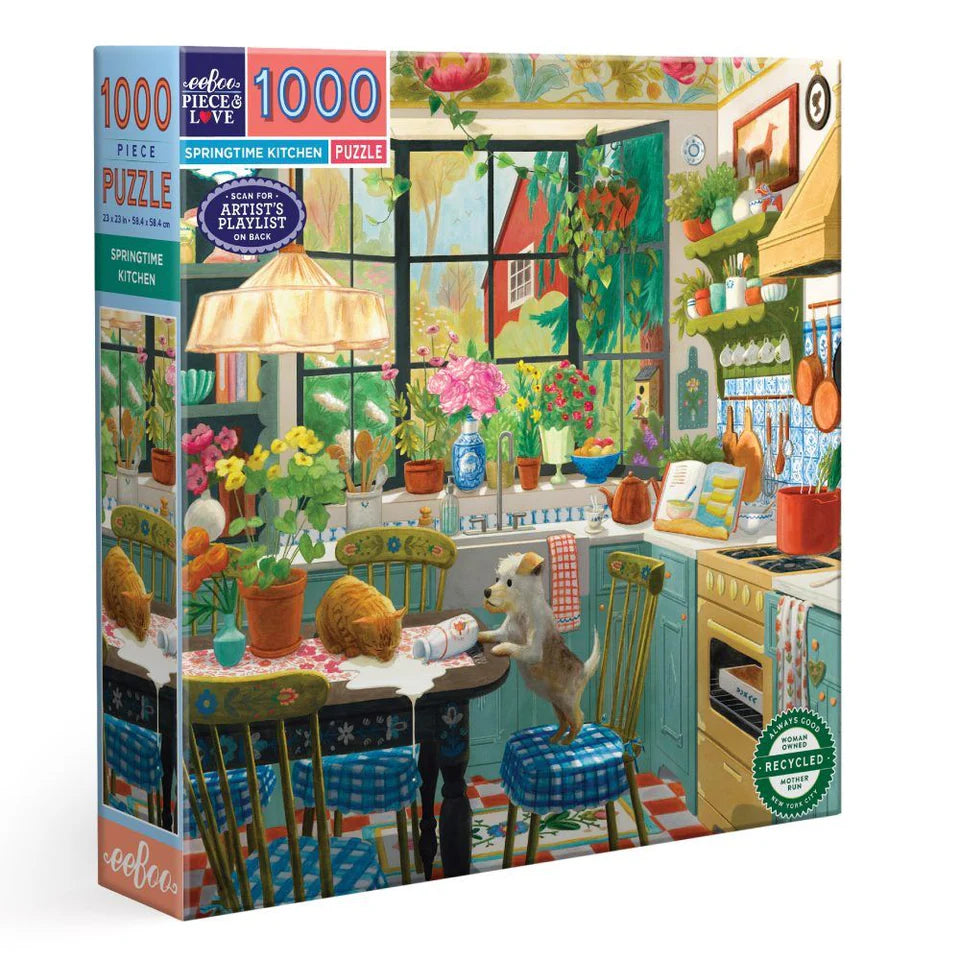 eeBoo 1000 Pc Puzzle - Spring Time Kitchen