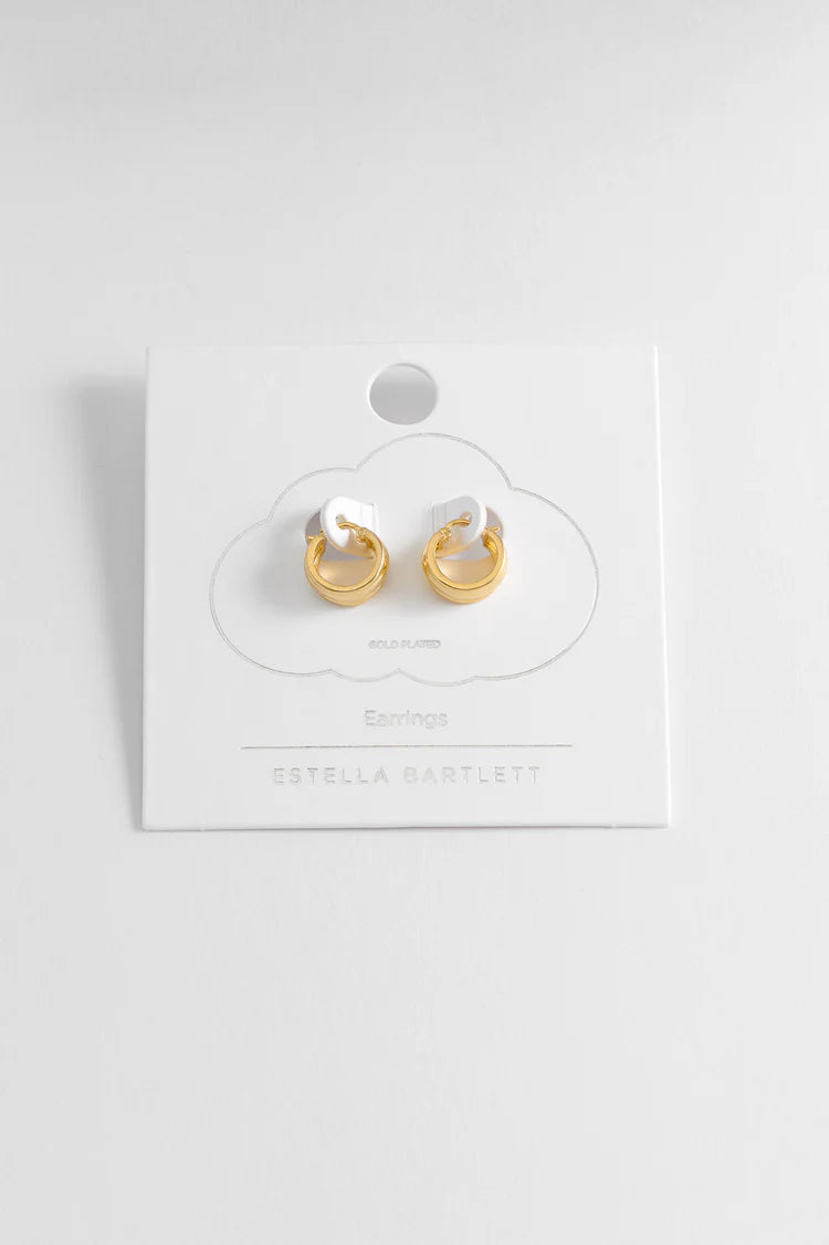 EB - Chunky Textured Hoop Earrings Gold Plated