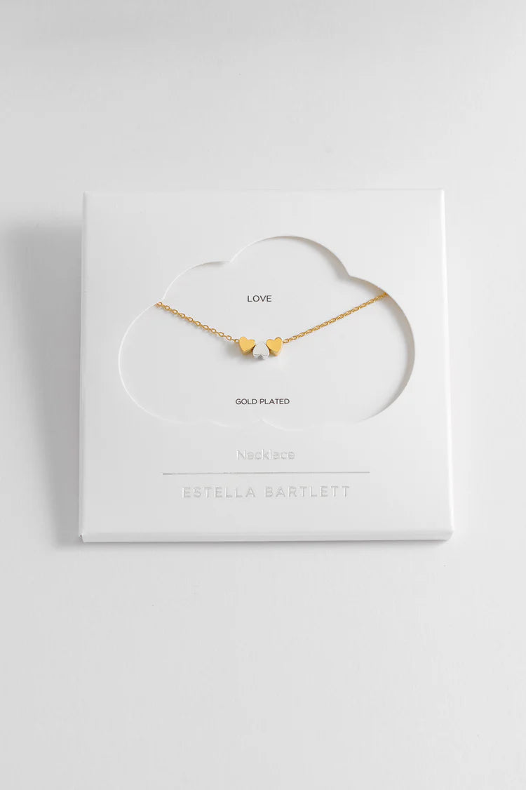 EB - Multi Heart Bead Necklace Gold Plated