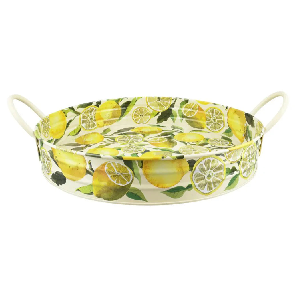 Lemon Design Large Metal Handle Tray