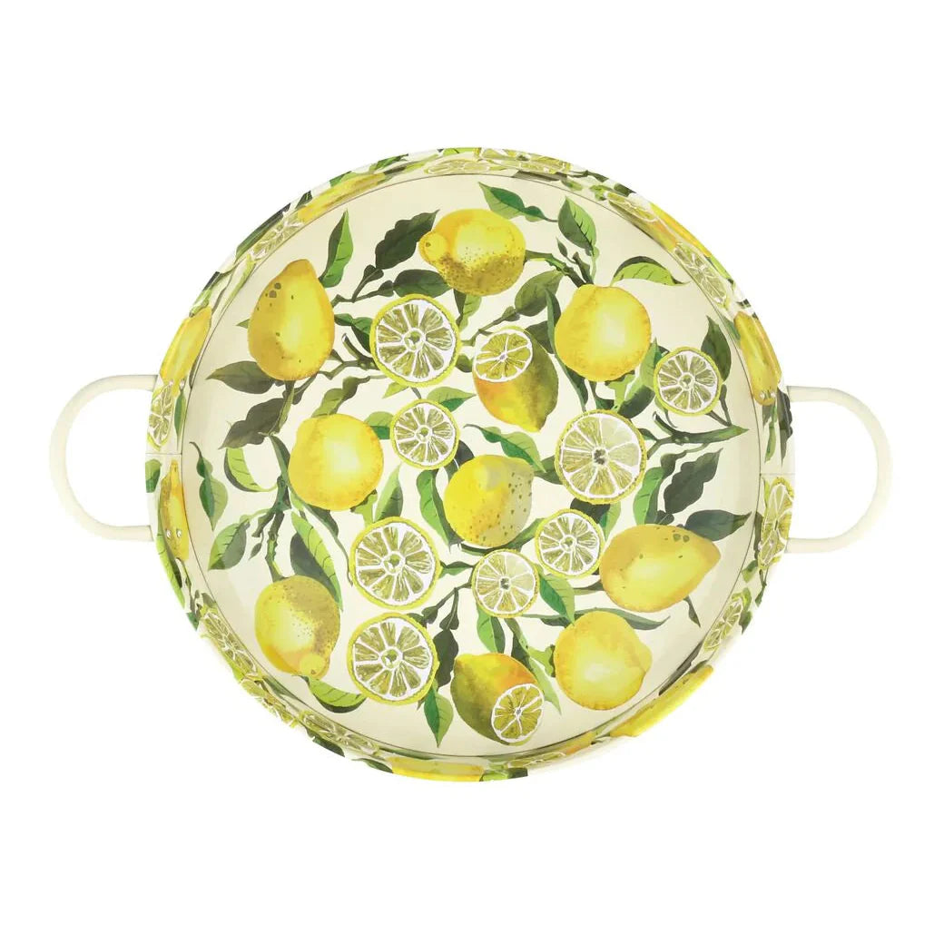 Lemon Design Large Metal Handle Tray