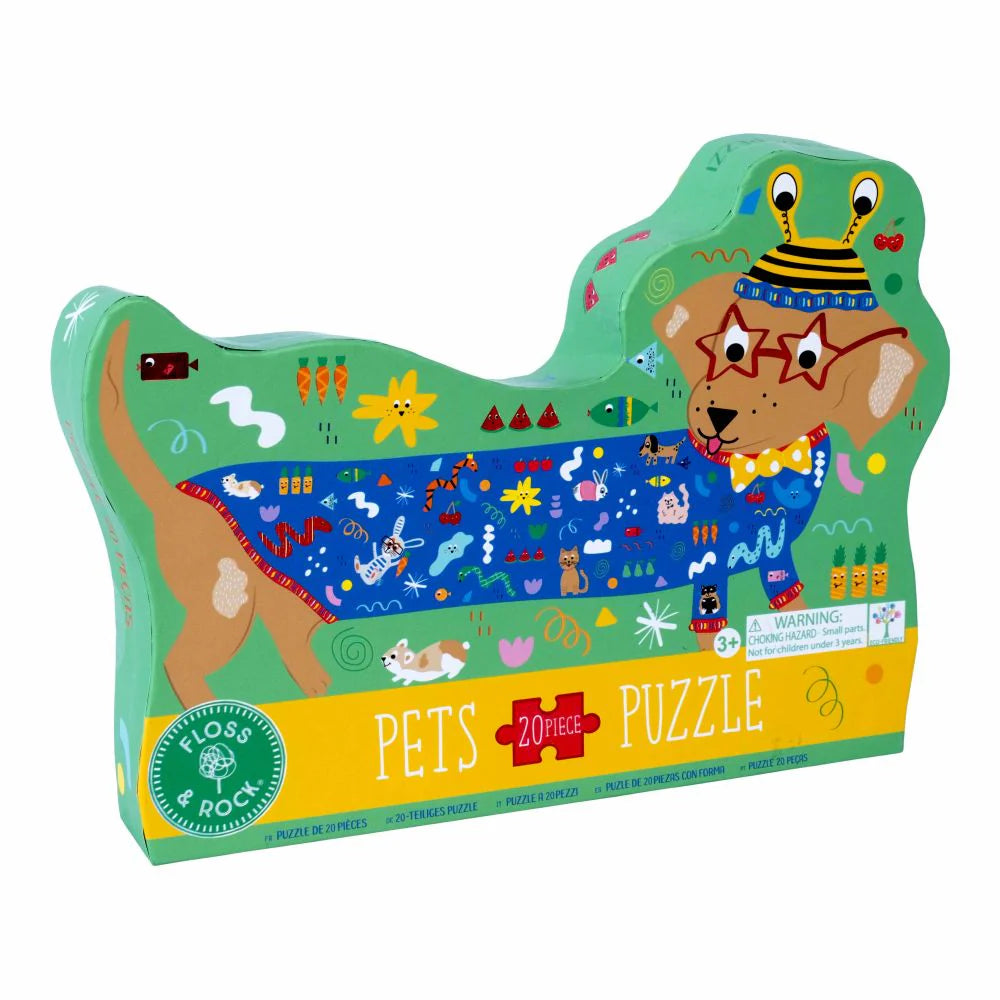 Floss &amp; Rock 20 Pc Shaped Puzzle - Pets