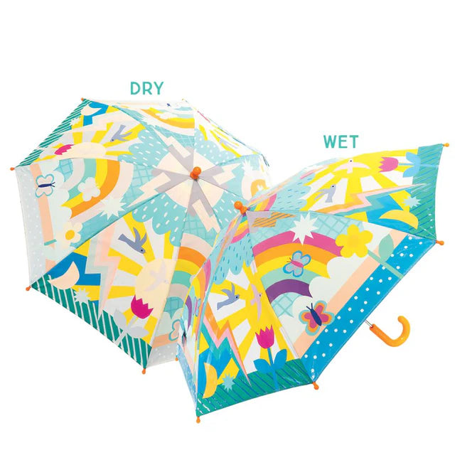 Floss & Rock Large Colour Changing Umbrella - Rainbows