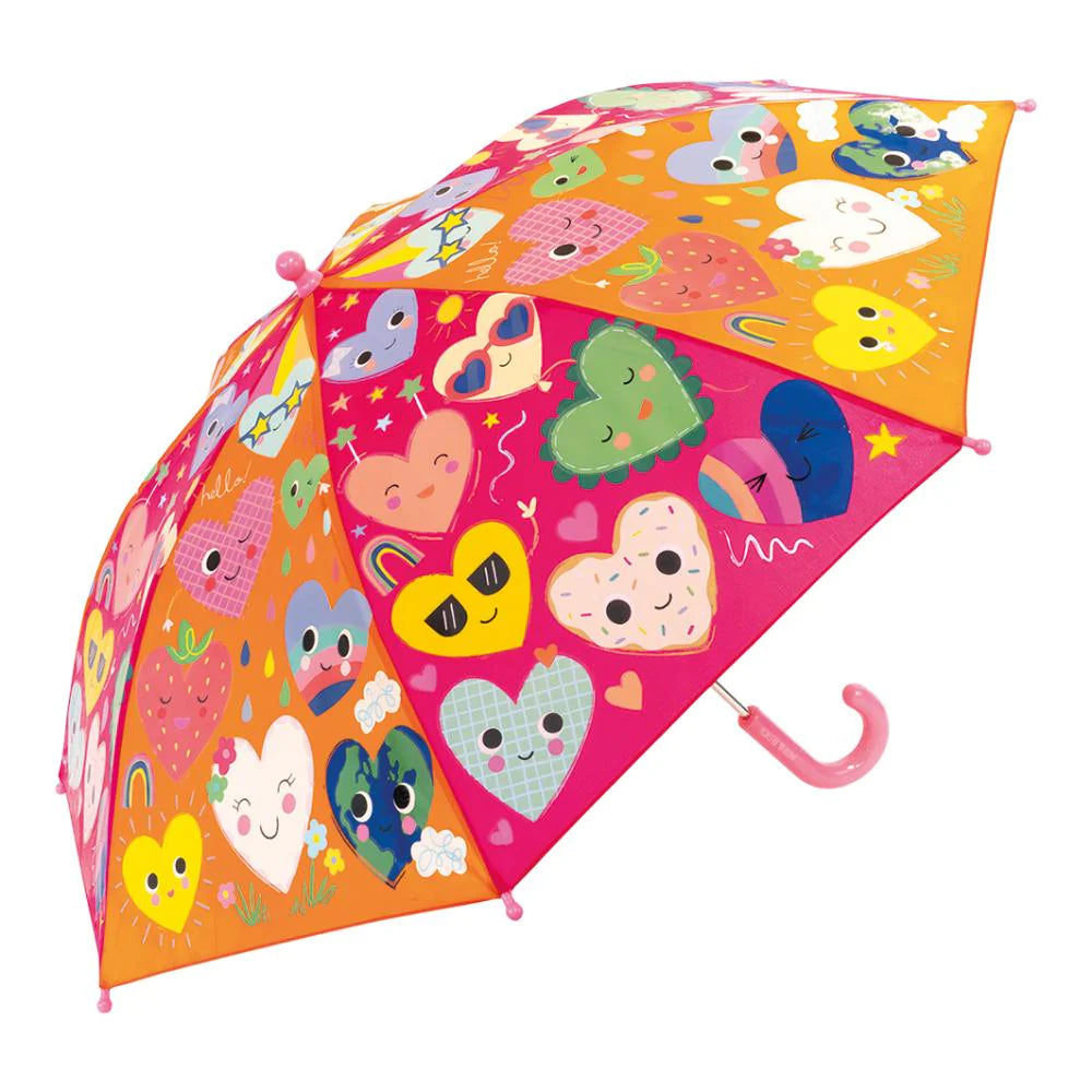 Floss & Rock Large Colour Changing Umbrella - Hearts