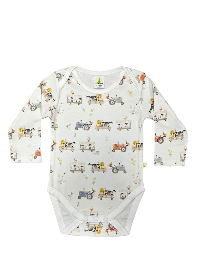 Long Sleeve Bodysuit - Farmyard