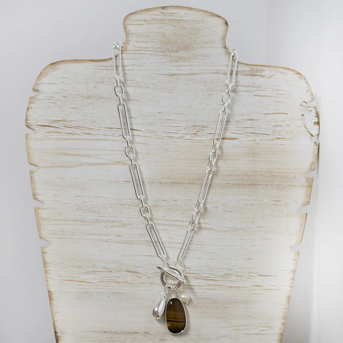 SP Necklace with Freshwater Pearl and Charm