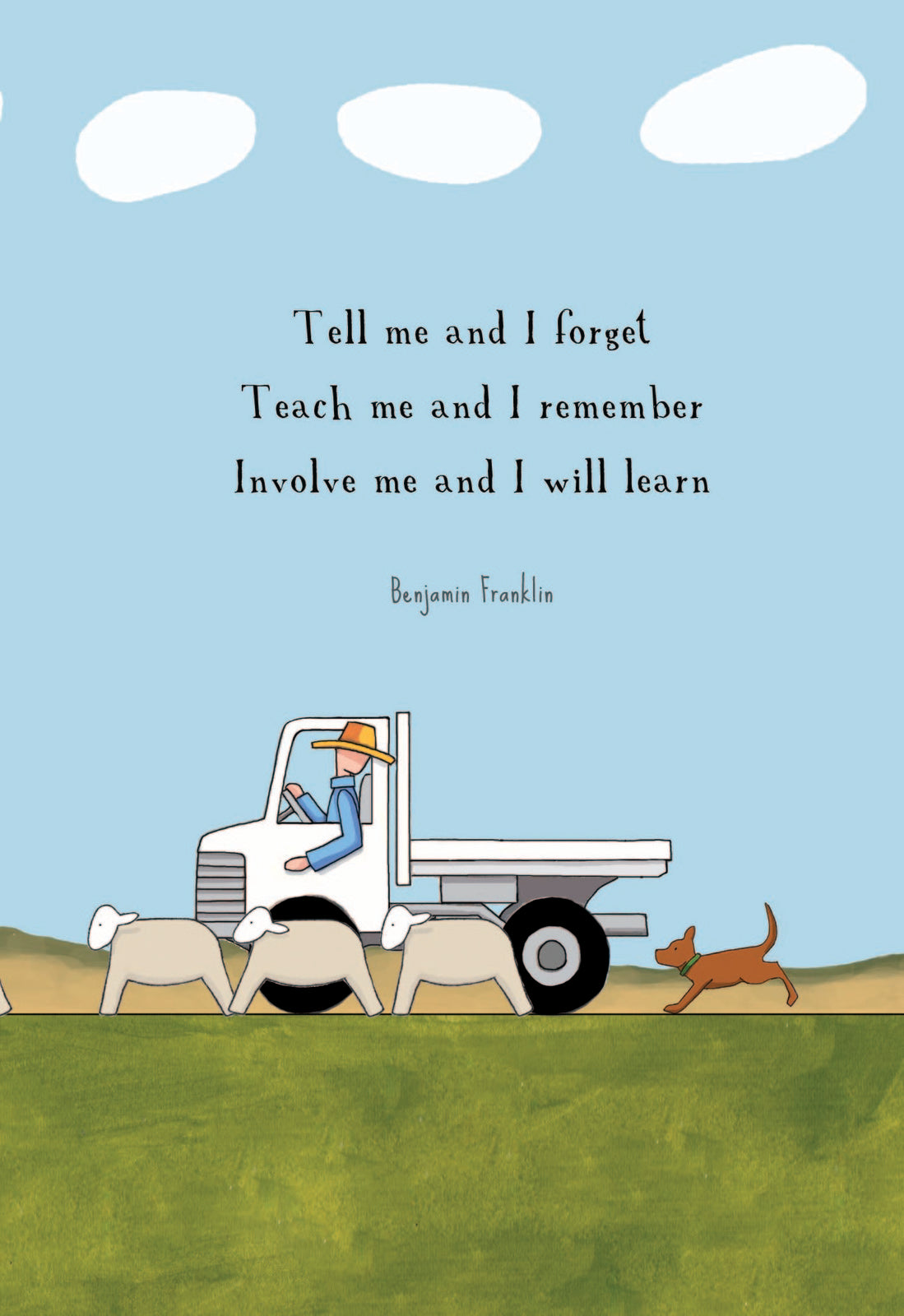 Mill & Hide - Red Tractor Designs - Greeting Card - Educating Dog