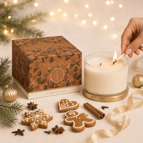 Christmas Scented Gold Lid Soy Candle - Gingerbread