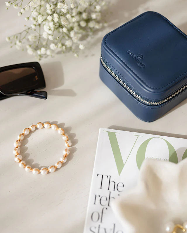 Isla Freshwater Pearl &amp; Gold Cuff Bangle