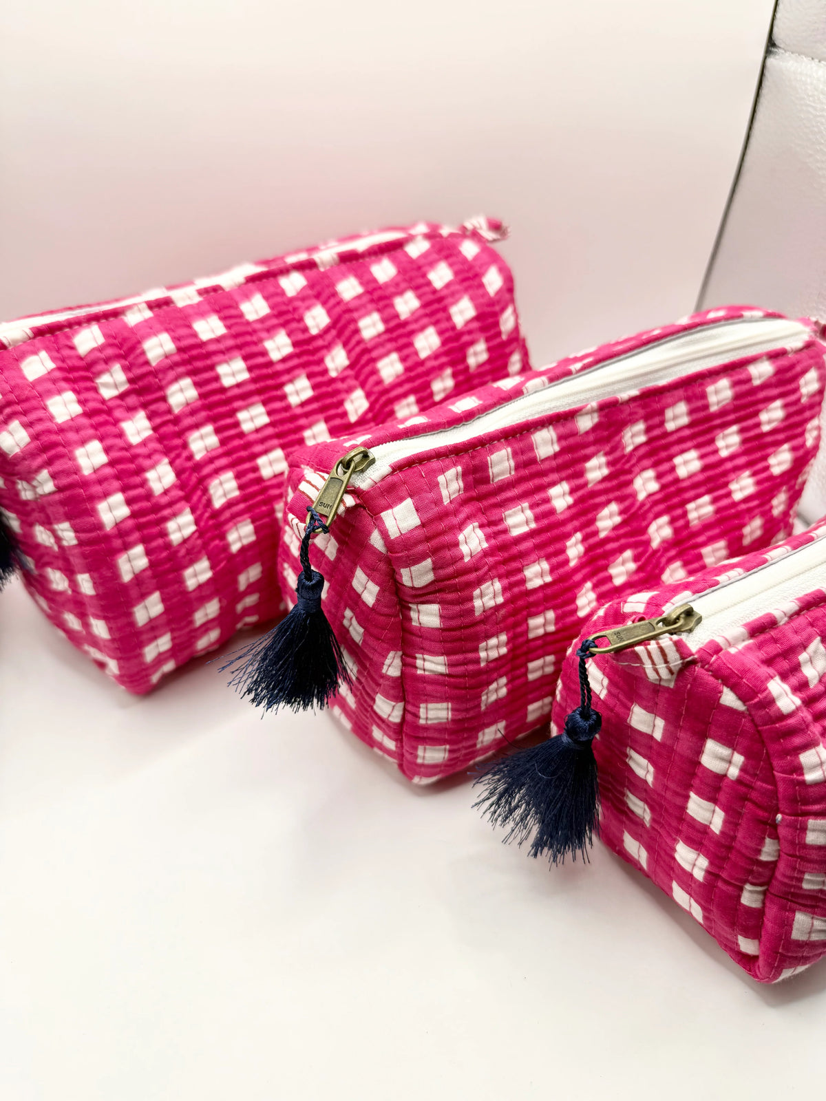 Toiletry Bag - Pink Gingham