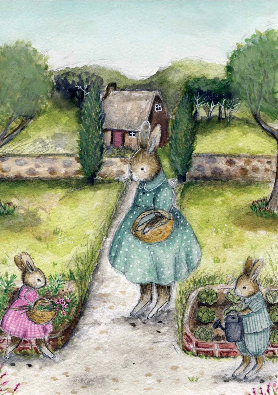 Greeting Card - Garden Bunnies