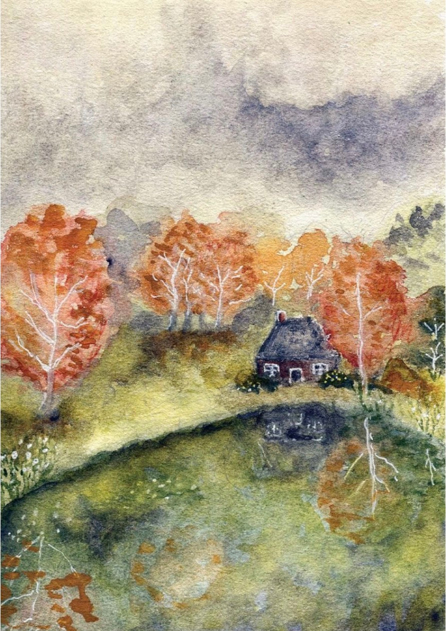 Greeting Card - House By A River