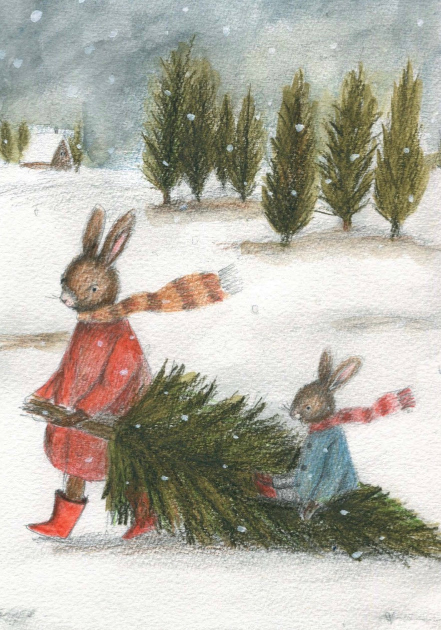 Greeting Card - Christmas Tree Shopping