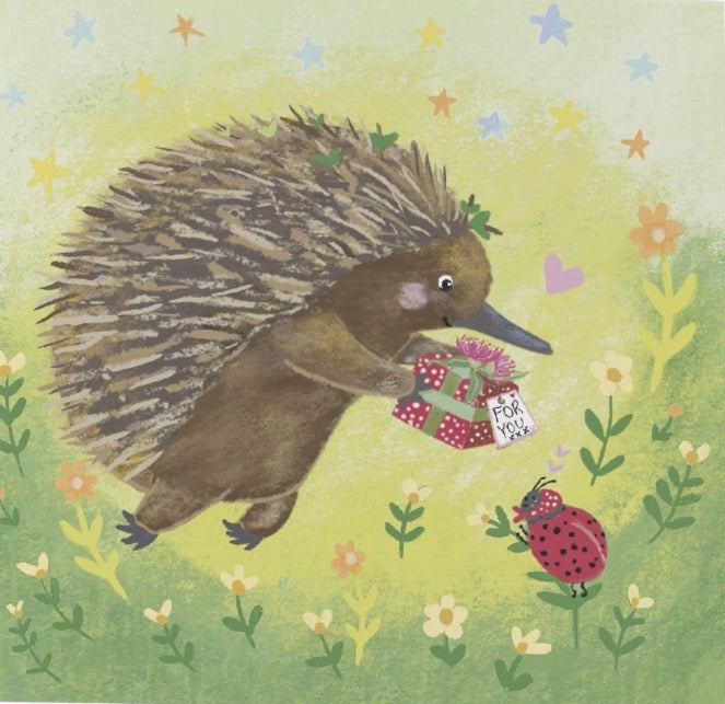 Mini Card - Echidna Christmas
