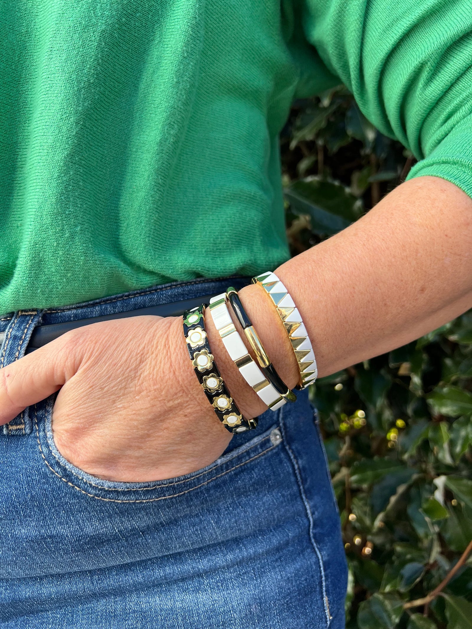 Gold Enamel Bracelets
